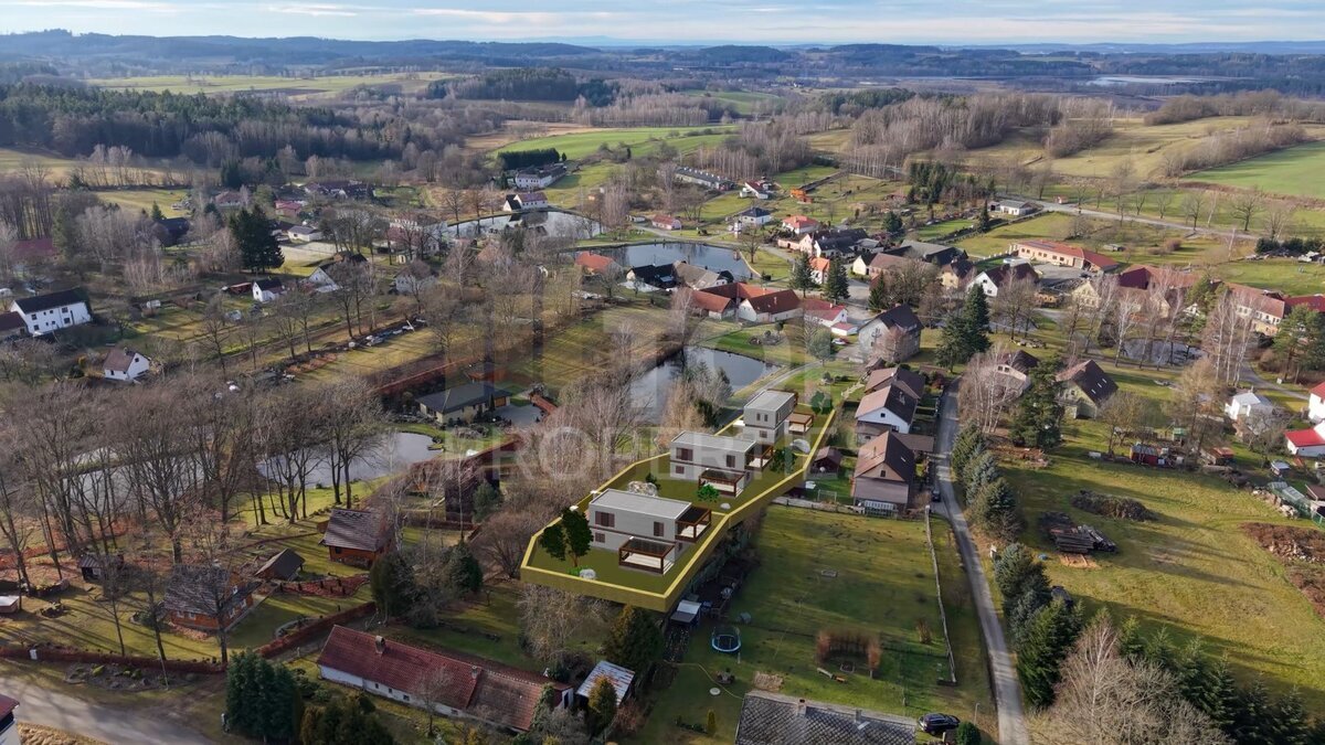 Prodej stavebního pozemku 1118m2, Lomy u Člunku, Česká Kanada