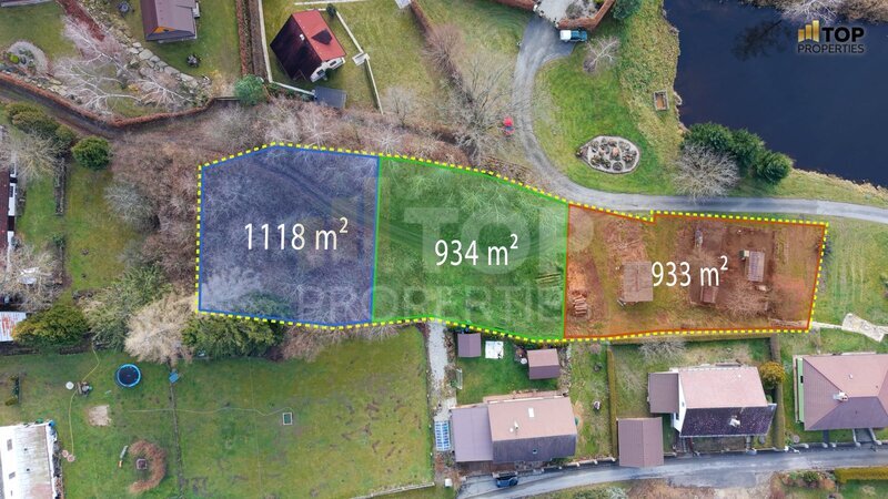 Prodej stavebního pozemku 1118m2, Lomy u Člunku, Česká Kanada
