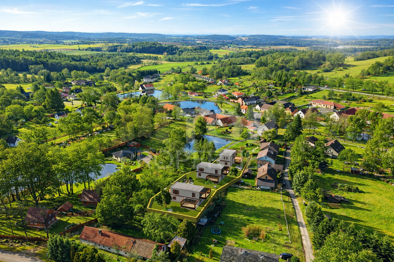 Prodej stavebního pozemku 1118m2, Lomy u Člunku, Česká Kanada