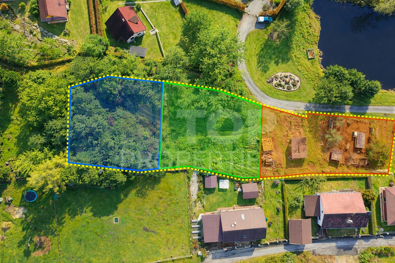 Prodej stavebního pozemku 1118m2, Lomy u Člunku, Česká Kanada