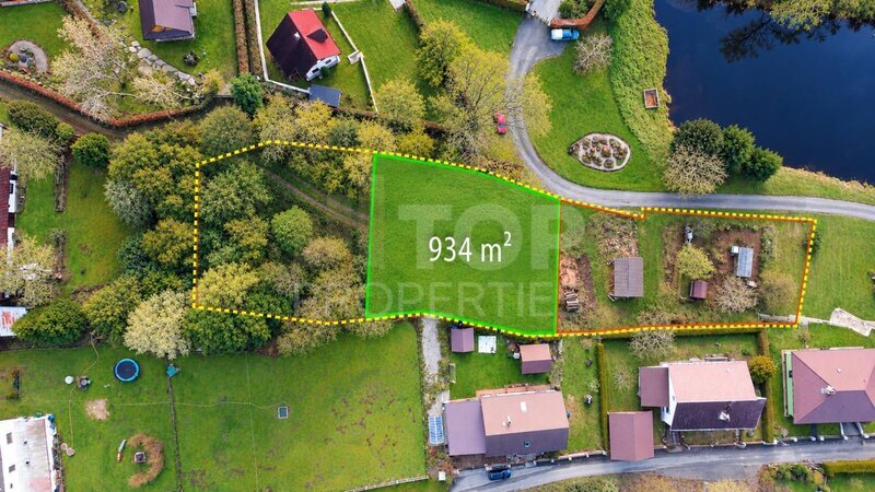 Prodej stavebního pozemku pro RD, 934m2, Lomy u Kunžaku, Obec Člunek, Česká Kanada, JH